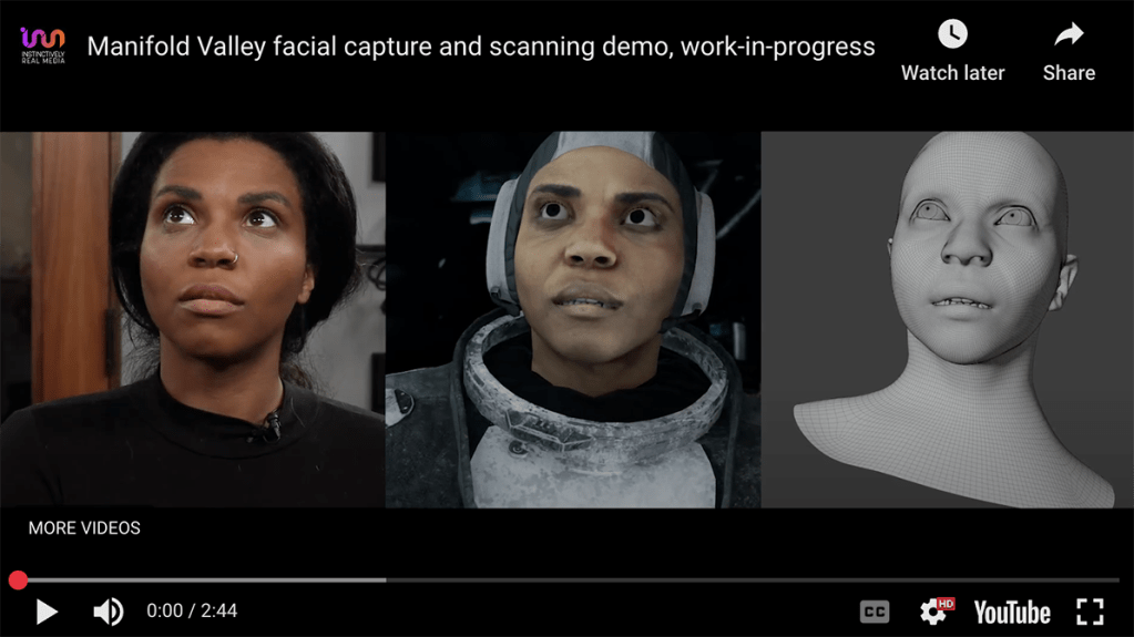 Work-in-progress: Latest facial capture and scanning demo by Manifold Valley, Inc.